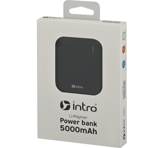 Портативное зарядное устройство Intro Power bank ZX50 5000mAh черный Б0055896