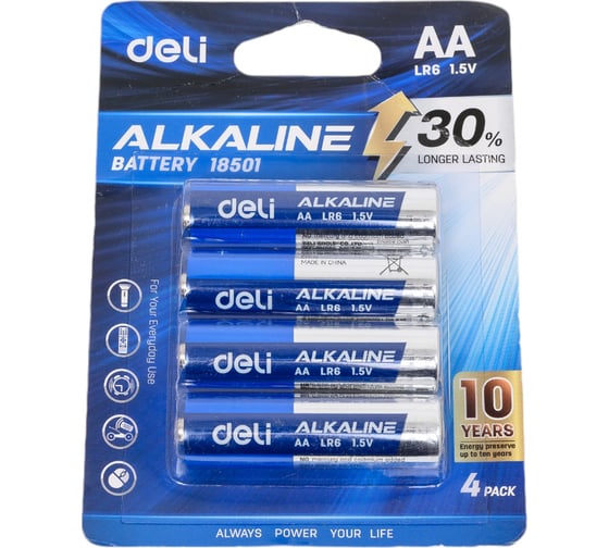 Батарейки DELI E18501 AA LR6 1.5v (4 шт) 103588 1