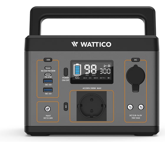 Портативная солнечная электростанция WATTICO комплект Сamp 300 PRO + солнечная батарея 60W 00-00000053 camp_300_60