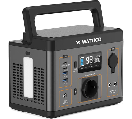 Портативная солнечная электростанция WATTICO комплект Сamp 300 PRO + солнечная батарея 60W 00-00000053 camp_300_60