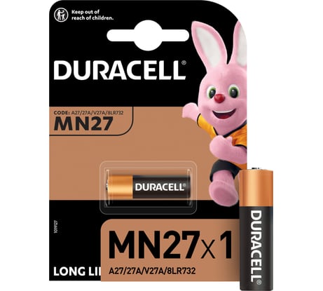 Батарейка щелочная Duracell Specialty MN27 12V A27/27A/V27A/8LR732 1 шт. блистер A0000027 RPL00595