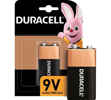 Щелочная батарейка Duracell Basic 6LR61-1BL/6LF22-1BL крона 9V, 1шт 00000754