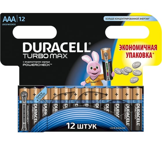 Элемент питания Duracell LR03-12BL TURBO 12шт Б0014857