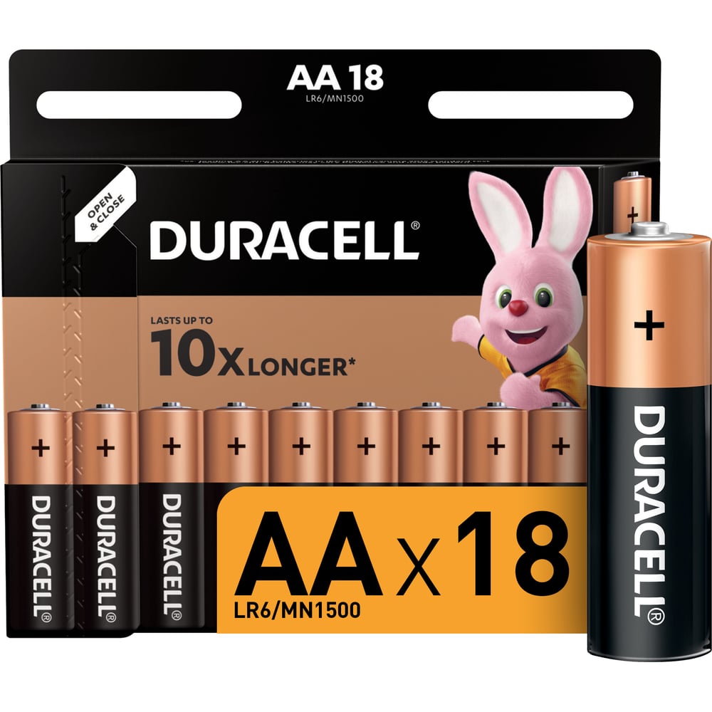 Батарейки щелочные Duracell, АА/LR6 18шт Б0014448 - выгодная цена ...