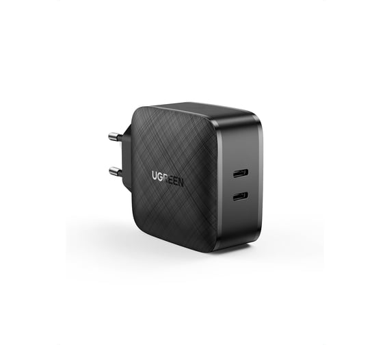 Сетевое зарядное устройство Ugreen cd216 2 usb-c 66w pd charger. цвет: черный 70867