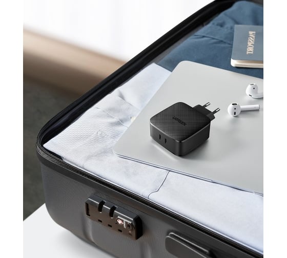 Сетевое зарядное устройство Ugreen cd216 2 usb-c 66w pd charger. цвет: черный 70867