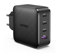 Сетевое зарядное устройство Ugreen cd224 6usb-a+3 usb-c 65w gan tech fast charger eu. цвет: черный 70774