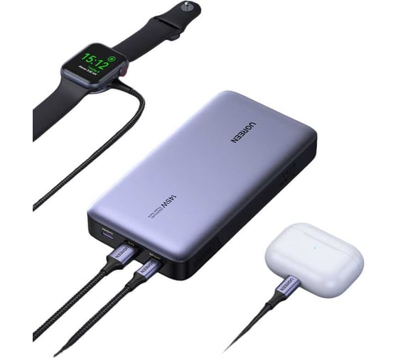 Внешний аккумулятор Ugreen pb205 pd 145w power bank 25000mah. цвет: серый 90597A