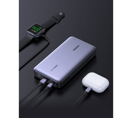 Внешний аккумулятор Ugreen pb205 pd 145w power bank 25000mah. цвет: серый 90597A