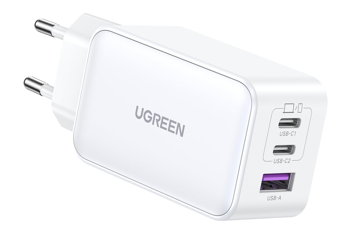 Сетевое зарядное устройство Ugreen cd244 (15334) nexode usb-a+2 usb-c 65w  gan tech fast charger eu. цвет: белый 15334_