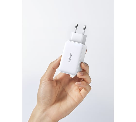Сетевое зарядное устройство Ugreen cd244 (15334) nexode usb-a+2 usb-c 65w gan tech fast charger eu. цвет: белый 15334_