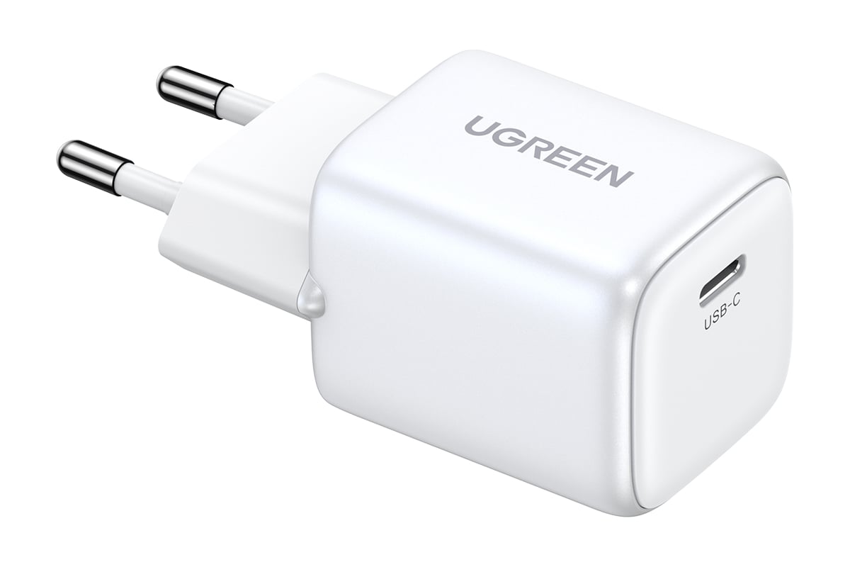 Сетевое зарядное устройство Ugreen cd319 (15326) nexode mini usb-c 30w pd  gan fast charger eu. цвет: белый 15326_