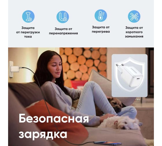 Сетевое зарядное устройство Ugreen cd319 (15326) nexode mini usb-c 30w pd gan fast charger eu. цвет: белый 15326_
