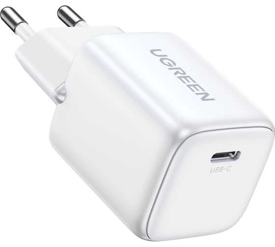 Сетевое зарядное устройство Ugreen cd319 (15326) nexode mini usb-c 30w pd gan fast charger eu. цвет: белый 15326_