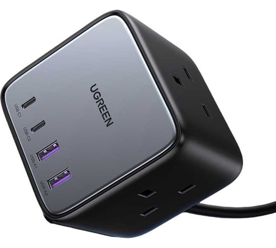 Сетевое зарядное устройство Ugreen cd268 (60113) diginest cube charging station 65w with 2usb-c and 2 usb-a. цвет: серый космос 60113_