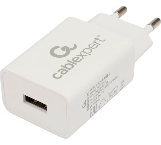 Адаптер питания Cablexpert 100/220v - 5v usb 1 порт, 1a, белый, MP3A-PC-39
