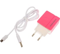 Сетевое зарядное устройство More Choice 2USB 2.4A для micro USB 1 м NC46m Pink 26012675