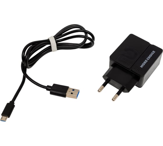 Сетевое зарядное устройство More Choice 2USB 2.4A для micro USB 1 м NC46m Black