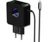Сетевое зарядное устройство More Choice 2USB 2.1A для Lightning 8-pin со встроенным кабелем и LED подсветкой NC48i Black 1
