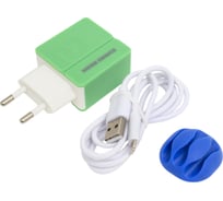 Сетевое зарядное устройство More Choice 2USB 2.4A для Lightning 8-pin 1 м NC46i Green