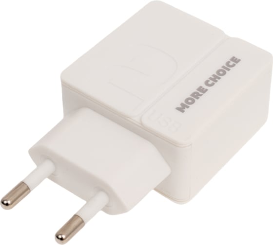 СЗУ More Choice 2USB 2.4A для Lightning 8-pin 1 м NC46i White