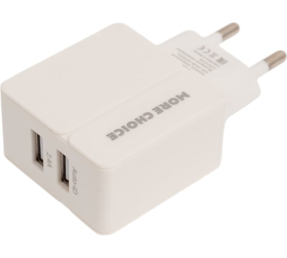 СЗУ More Choice 2USB 2.4A для Lightning 8-pin 1 м NC46i White