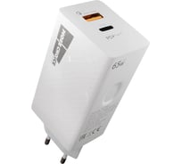 СЗУ More Choice Smart 2USB 3.0А GAN PD+QC65W быстрая зарядка NC76S White