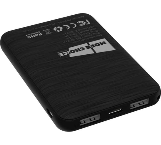 Внешний аккумулятор More Choice 5000mAh 2USB 2.1A PB33-05 Black