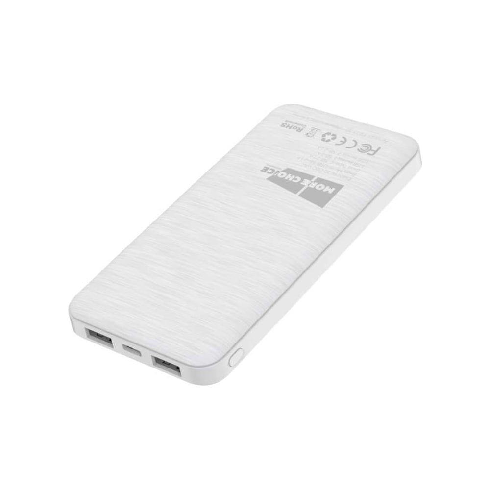 Внешний аккумулятор More Choice 10000mAh 2USB 2.1A PB33-10 White - выгодная  цена, отзывы, характеристики, фото - купить в Москве и РФ