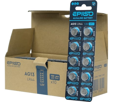 Щелочной элемент питания Epilso ag13 упаковка 100 шт, 357, lr44 EPB-AG13-100pc