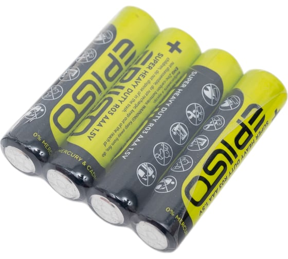 Солевой элемент питания Epilso (угольно-цинковый) r3/aaa 4pcs shrink EPB-R03-4S