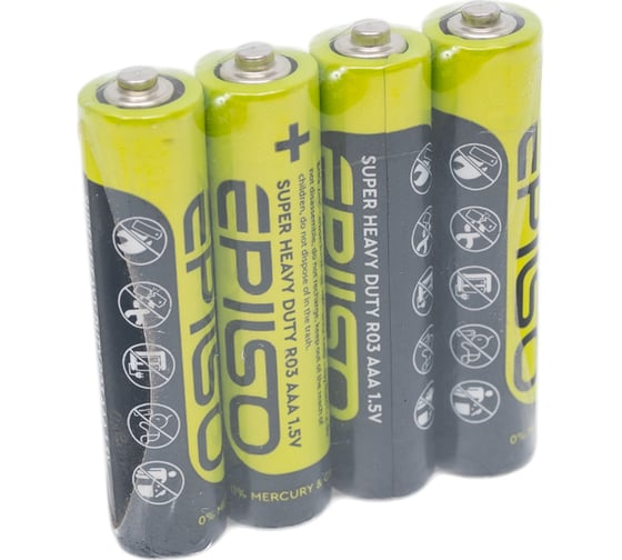 Солевой элемент питания Epilso (угольно-цинковый) r3/aaa 4pcs shrink EPB-R03-4S