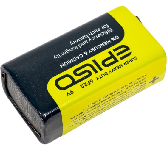 Солевой элемент питания Epilso (угольно-цинковый) 6f22/9v крона 1 shrink EPB-6F22-1S