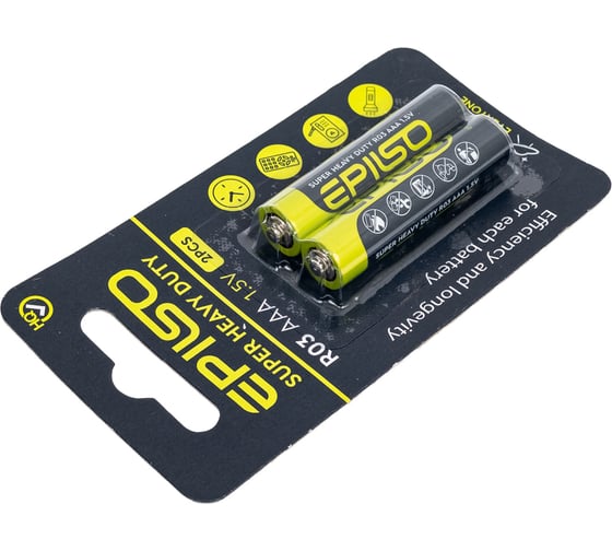 Солевой элемент питания Epilso (угольно-цинковый) r03/aaa 2pcs small blister EPB-R03-2SmB