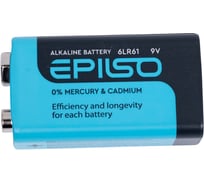 Элемент питания Epilso крона 9v щелочной 1 блистер карт EPB-6LR61-1BC