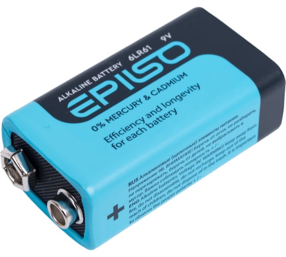 Элемент питания Epilso крона 9v щелочной 1 блистер карт EPB-6LR61-1BC