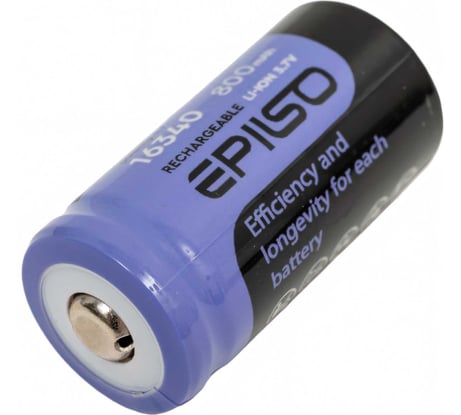 Аккумулятор li-ion Epilso 16340 800mah без защиты EPB-16340-0.8-NP
