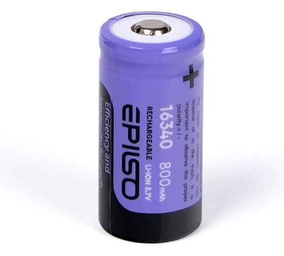 Аккумулятор li-ion Epilso 16340 800mah без защиты EPB-16340-0.8-NP
