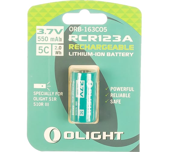 Аккумулятор Olight Li-ion ORB-163C06 16340 (3.7 В, 650 mAh) MV-927109