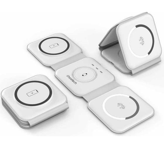 Беспроводное зарядное устройство Choetech 3-в-1 (iPhone+AirPodsPro+iWatch) 15 Вт складное, цвет белый T588-F-CCWH