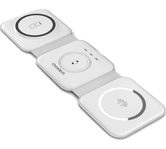 Беспроводное зарядное устройство Choetech 3-в-1 (iPhone+AirPodsPro+iWatch) 15 Вт складное, цвет белый T588-F-CCWH 1