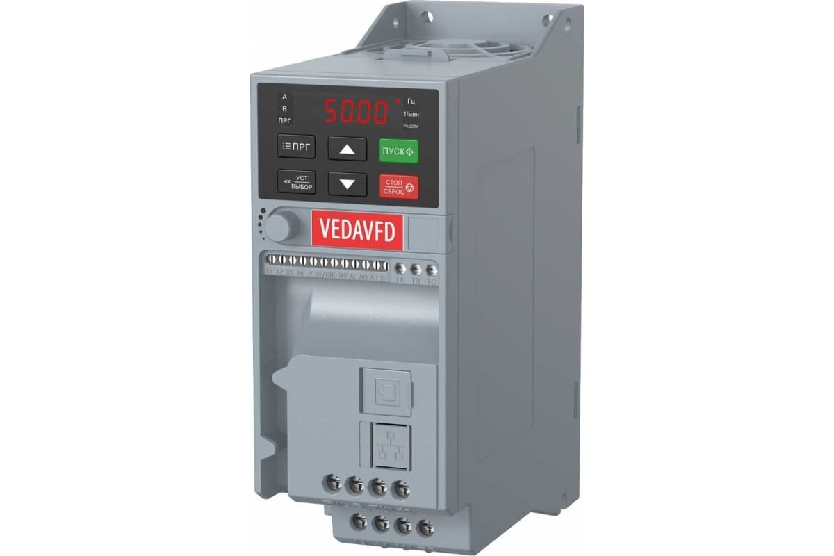 Преобразователь частоты VEDA VFD vf-51-p1k5-0007-s2-e20-b-h, 1,5квт, 220в,  ip20 ABA00003 - выгодная цена, отзывы, характеристики, фото - купить в  Москве и РФ