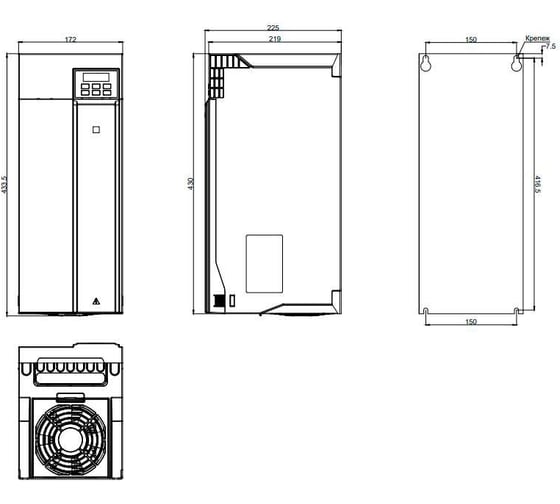 Преобразователь частоты VEDA VFD vf-101-p45k-0090-a-t4-e20-n-h, 45квт, 380в, ip20 ABC00035