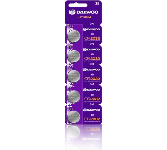 Батарейка Литиевый элемент питания DAEWOO CR2032 3В BL-5 (уп.5шт) 5030268