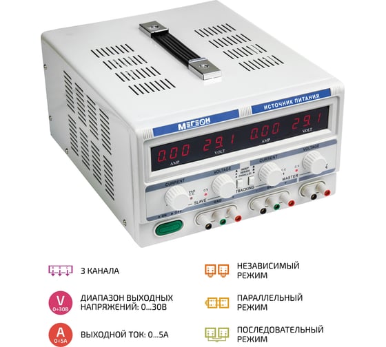 Линейный трехканальный источник питания МЕГЕОН 323051 к0000017392