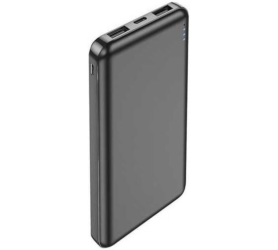 Внешний акб Hoco j100 high-ranking 10000mah, 2xusb, 1xusb-c, 1xmicrousb, 2.1а, led, li-pol (черный) 0L-00057798 1