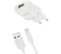 Сзу Hoco c11 smart 1xusb, 1а + usb кабель lightning 8-pin, 1м (белый) 0L-00037573 1