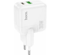 Сзу Hoco c111a 1xusb, 1xusb-c, 3а, pd30w, qc3.0, gan (белый) 0L-00057794