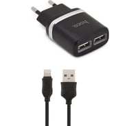 Сзу Hoco c12 smart 2xusb, 2.4а + usb кабель lightning 8-pin, 1м (черный) 0L-00044967