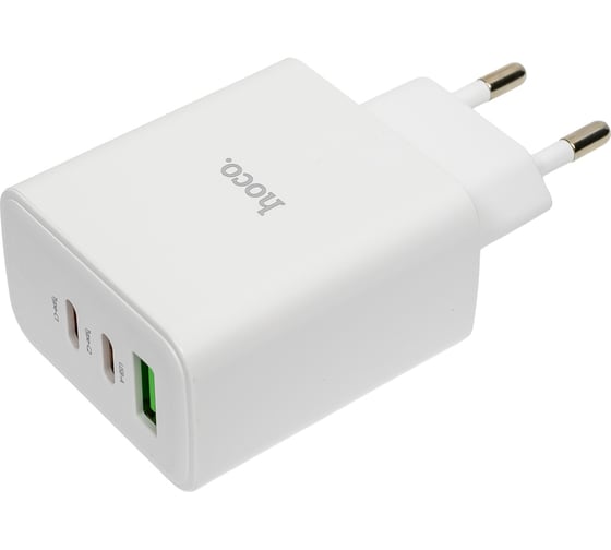 Сзу Hoco c126a pure 1xusb, 2xusb-c, 3а, pd40w, qc3.0, gan (белый) 0L-00058909